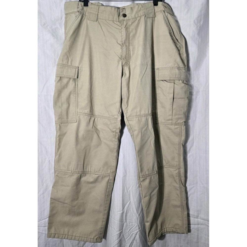 5.11 Tactical Cargo Pants Beige 6 Pockets, 2 Large Flap Pockets, 42x27.5 in